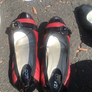 Liz & co red and black ballet flats size 9